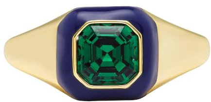 Fossil Damenring, Candy Jewels Schwarzer Emaille- und Topas-Kristallring