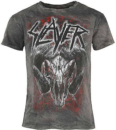 Slayer Mongo Logo Männer T-Shirt Charcoal L 100% Baumwolle Band-Merch, Bands
