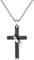 CyxenNova Kreuz Kette Herren Halskette Herren mit Ring und Kette, Edelstahl Silberkette mit Anhänger, Königskette Silber Herren, Kruzifix mit Schriftzug, Schmuck Herren Geschenke