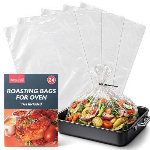 SOL 576pk Oven Roasting Bags 38x25cm - With Ties for Chicken Turkey | Locks in moisture and flavour, reduces oven mess, for meat, fish, vegetables and casseroles