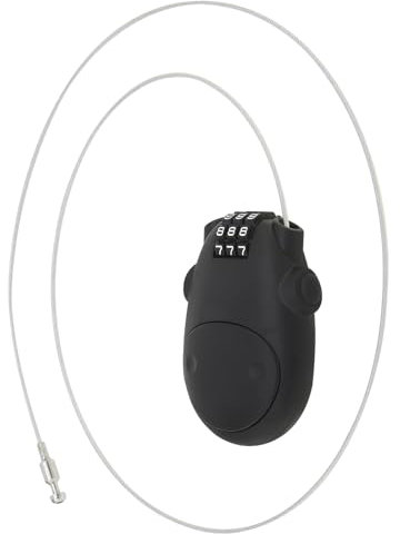 HOJLKLD Cadenas à Combinaison, Cadenas à Code avec Câble d'acier Rétractable de 75 cm, Cadenas de Sécurité à Combinaison à 3 Chiffres pour le Vélo, le Voyage, la Valise (Noir)