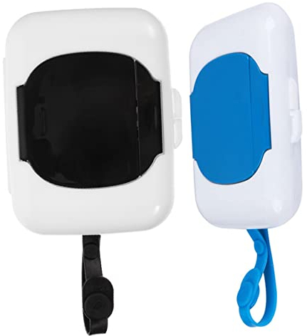 AOKWAWALIY 2 x Baby-Feuchttücher-Box, Reise-Tuchhalter, Wischtuchspender, Reise-Baby-Feuchttücher, Spender, Feuchttücher, Reise-Tücher, Feuchttücher, Behälter, Kinderwagen, tragbar, 2 Stück