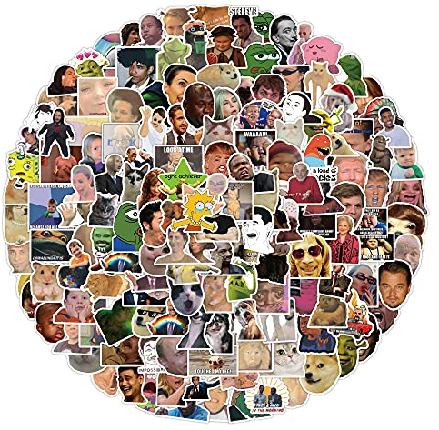 Meme Aufkleber Meme Sticker Set 200 Stücke Niedlich Deko für Auto Laptop Skateboard Fahrrad Moped Motorrad Fahrrad Computer,Geeignet für Erwachsene Kinder