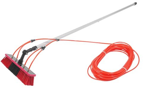 TaNeHaKi Fensterputzstange Teleskop 8m Teleskopstange Fensterreinigung Fensterwischer Teleskopstange Fensterputzstangen Ausziehbar mit Wasserbürste Teleskop-Fensterwaschanlage