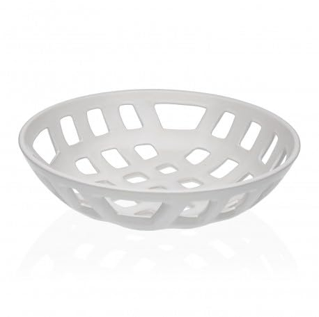 Versa Frutero Blanco Cerámica Porcelana 28 x 7 x 28 cm