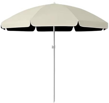 200 cm-280 cm Sombrilla Playa, Parasol de Terraza, Sombrilla de Jardín con Protección Solar UV 50+, Poste de Acero Resistente para Patio, Exteriores, Junto a Piscina, Restaurante y Cafetería(Khaki,200