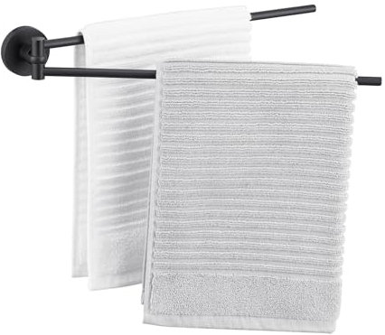 Aktines Doppel Handtuchhalter Bad Handtuchstange 40cm Handtuchständer, Zweiarmig Bad Handtuchhaltern Wandmontage Edelstahl Schwarz