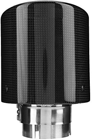 VOBOR Carbon Auto Auspuffrohr,Endrohr Auspuffblende Carbon 63–114mm,Auto modifizierter Einzelauslass Auspuff für die meisten Autos geeignet