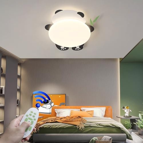 Stesulfr Moderne Deckenlampe Cartoon Kinderlampe Babyzimmerbeleuchtung Kreative Katzendeckenlampe Schwarz-Weiß-Lampenschirm Mit Fernbedienung Schlafzimmer Kücheninsel Esszimmerlampe(1 Style)