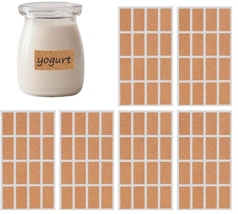 Korketikett für Glas,Wasserfeste, abnehmbare Gewürzflaschenetiketten, Datumsaufkleber - Blanko-Holzaufkleber, Etiketten für Einmachgläser für Lebensmittelbehälter, Etiketten für Gewürzflaschen