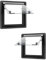 Set di 2 finestre per camper 500 x 450 mm, per roulotte, finestre a 70°, con zanzariera e tenda, per roulotte, furgoni e camper