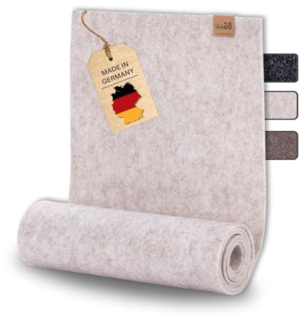 kontor28® - Premium Tischläufer Filz 100% Made IN Germany aus Upcycling-PET Filz | Tischläufer 150x30 cm waschbar, Kratz- und hitzebeständig | Beige für Indoor & Outdoor