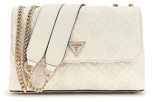 GUESS Adelasia Convertible Xbody Flap Bag Creme White