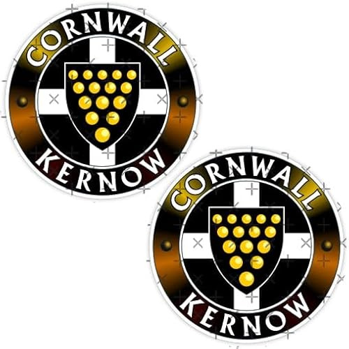 Cornwall County Aufkleber mit Flagge von Cornwall County, England UK, 75 mm, Vinyl, 2 Stück