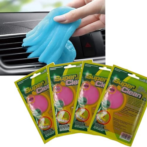 OVLENG Tastaturreiniger Gel, 4 Stück Auto Reinigungsgel Universeller Staubreiniger für Computer, Drucker, Kameras, Rosa