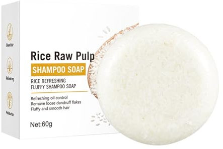 Festes Shampoo Herren & Damen Rice Water for Hair Shampoos Bar Festes Shampoos Gegen Haarausfall 2 in 1 Shampoo Conditioner Pflege Shampoos (White)