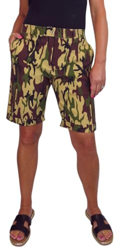 icecoolfashion Womens Above Knee Straight Leg Shorts Camo 8-22 (16)