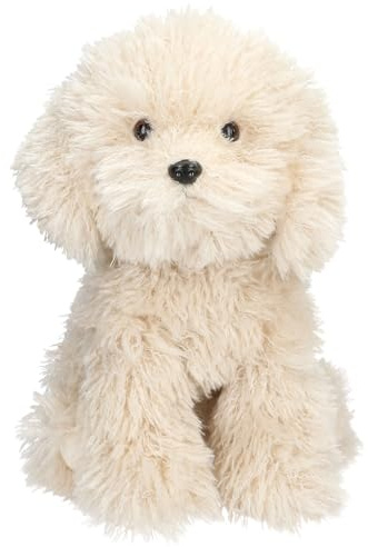 Depesche 14059 TOPModel Fur Ever Friends - Kuscheltier Hund Luna, mit lockigem Fell in Beige, ca. 30 cm großes Plüschtier