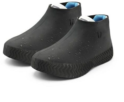Tgsedr wasserdichte Schuhüberzüge für Regen Überschuhe mit Reißverschluss Silikon Überzieher Schuhe Regen Schuhüberzieher Galoschen für Männer und Frauen