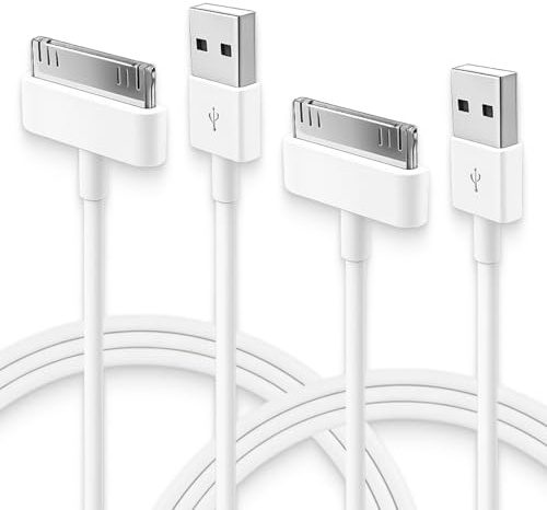 PaYuanRaoTi 2PCS 30-Pin USB Kabel, 1m, 30 Poliges Kabel Für Ältere Mobile Geräte Und Multimedia Player Zum Laden Und Synchronisieren Mit Usb Port Geeignet Für 4/4S, 1 2 3