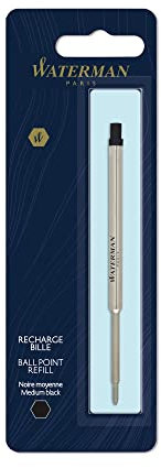 Waterman Ink Refill for Ballpoint Pens, Medium Point, Black (834254)