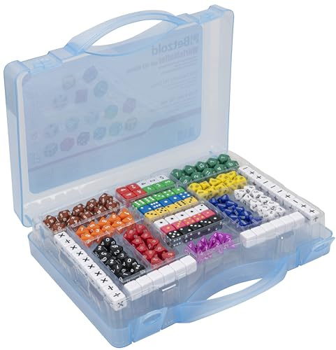 Betzold 82054 - Würfelkoffer mit 162 Würfeln - Würfel-Set Spielwürfel Zahlenwürfel Schule