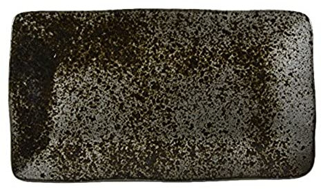 Rustico C53224 Black Ironstone Rectangular Plate, 27.5 cm x 15.5 cm (Pack of 6)
