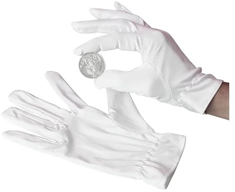 SAFE 1 Paar 1810 Münzhandschuhe Münzenhandschuhe Baumwollhandschuhe für Münzen - Uhren - Mineralien - Antiquitäten - Edelsteine - Schmuck