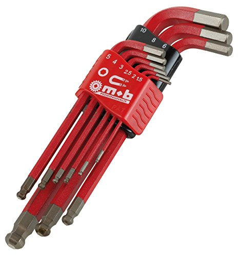 Étui de 9 clés mâles longues sphériques aimantées MOB