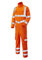 Leo Workwear Molland CV01 Polycotton Water & Stain Repellent Finish Hi-Viz Coverall, M, Orange