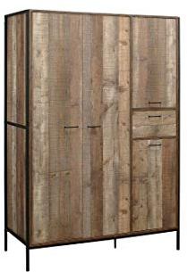 Birlea Urban 4-Door Wardrobe, Wood, Rustic