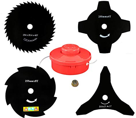 4 X sharfes Messer & Fadenspule & Mutter für Brast 2in1, 4in1 / Fuxtec 2in1, 4in1, MFS520 Motorsense Freischneider