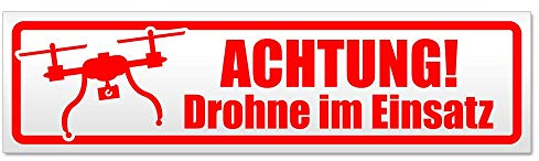 Kiwistar Magnetschild Achtung Drohne im Einsatz - 30cm Rot - magnetisch für Auto PKW Kfz - wiederverwendbares Hinweisschild aus Magnetfolie - für Fahrzeug, Truck