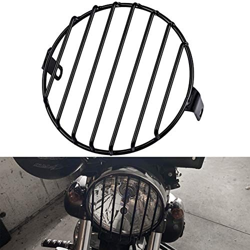 Natgic - Griglia universale per faro delle moto, in metallo, da 17,8 cm, montaggio laterale con viti da 8 mm a 10 mm