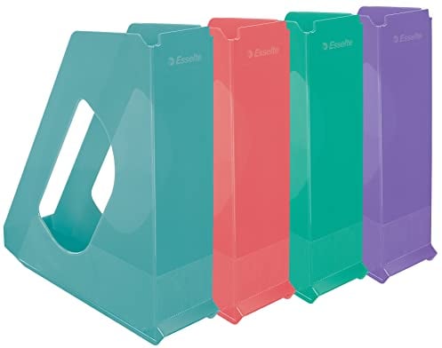 Esselte - Porte-Revues A4, Rangements pour Documents, Catalogues & Magazines, Maison / Bureau, Motif Texturé, Gamme Colour'Breeze, Lot de 10, Coloris Assortis, 626281
