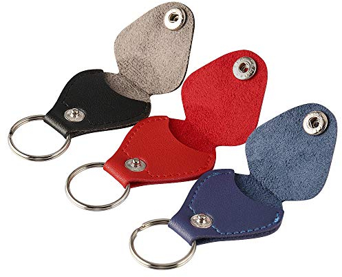 Gitarre Plektrum Halter, Gitarre Plektrum Schlüsselanhänger, 3 Stück Leder Plektrum Halter Keyring