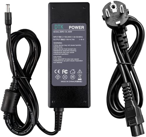 DTK® Ladegerät 19V 4,74A 90W (19V 3,16A 60W Compatible) Notebook Laptop Ladekabel AC Netzteil für Samsung Stecker: 5,5 * 3,0mm