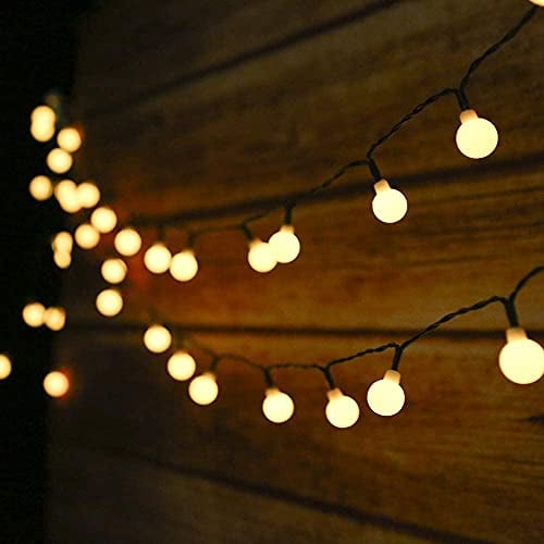Tomshine Solar Lichterkette Aussen 50Leds, 6,9 Meter Solar Lichterkette Außen mit 50 LED Kugel, 8 Lichtmodi/Wasserdicht Warmweiß, Solarbetriebene Lichterkette