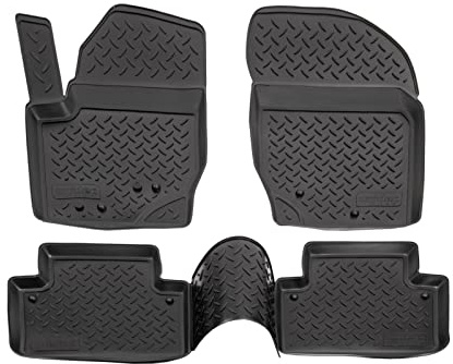 Norm Liners 3D Gummimatten passend für Volvo XC-90 2002-2014 4tlg, Allwetter TPE Fußmatten mit hohem Rand Passform rutschfest Geruchsneutral Schwarz