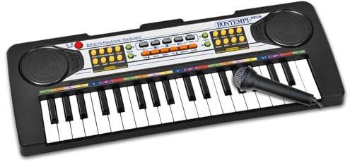 Bontempi | PlayKeys - Tastiera Giocattolo a 37 Tasti per Piccoli Musicisti con Passo Mini e Microfono, 425x160x50 mm