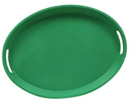 Bandeja Green.Bandeja pequeña. Bandejita decoración. Bandejita almacenaje. Bandejita Oval (39 × 29 × 3)