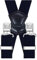 Decalen Hosenträger für Herren Breit 4 cm mit sehr Starken Clip Lang Einheitsgröße für Männer Einstellbar und Elastisch Form X (Marineblau)