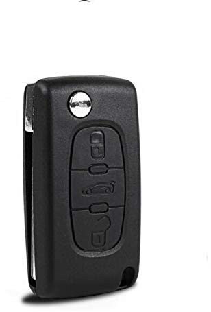 Guscio Chiave Telecomando Cover Scocca Ricambio 3 Tasti Compatibile con Citroen Peugeot FIAT SCUDO Ulysse Riparazione Sostituzione Lama Vergine Immagine Bagagliaio Supporto Batteria CE536