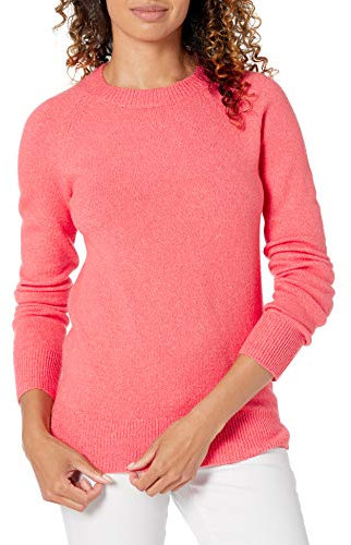 Amazon Essentials Pull à Col Rond à Manches Longues, Coupe Classique, Doux au Toucher Femme, Rose Corail, S