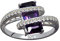 Ring Fingerring Weiß Violett Echt Sterling Silber 925 Zirkonia Kristalle Liebe Glaube Hoffnung Emotion Symbol Motiv Stil Objekt extravagant neu gut schön modisch weiss klar transparent