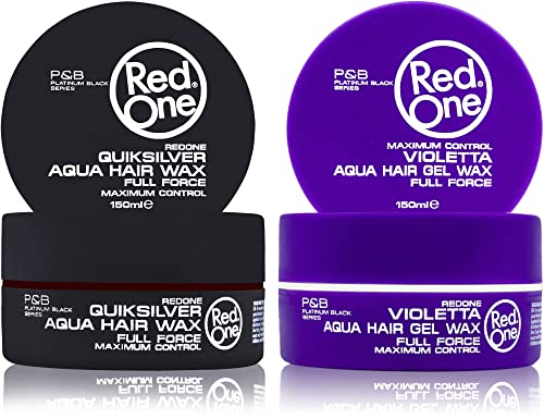 RedOne Cire Aquatique Coiffante Violette & Gris 150 ml | Cire Gelée | Maintien supplémentaire | Cire capillaire pour hommes et femmes | Parfum Cassis & Lavande | Lot de 2