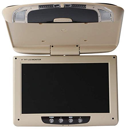 WOSTOKE 9 Pollici Monitor Auto Montato sul Tetto Schermo A Soffitto Auto Video HD Veicolo Flip Down Overhead Lettore Multimediale Beige