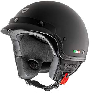Helm HELMO Milano Demi Jet -FuoriPorta- Jethelm (S, schwarz matt)