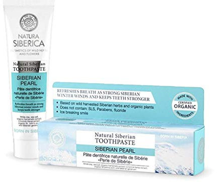 Natura Siberica Natural Siberian Toothpaste Siberian Pearl - Natürliche Zahnpasta mit Weißer Tonerde & Meersalz für sanfte Reinigung & starke Zähne - Mit Bio-Hamamelis & sibirischen Kräutern - 100g