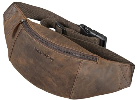 STILORD 'Shawn' Leder Gürteltasche groß Vintage - Hochwertige Echtleder Bauchtasche für Männer & Frauen Festivaltasche Hüfttasche Brust-Tasche für Herren und Damen, Farbe:Colorado - braun